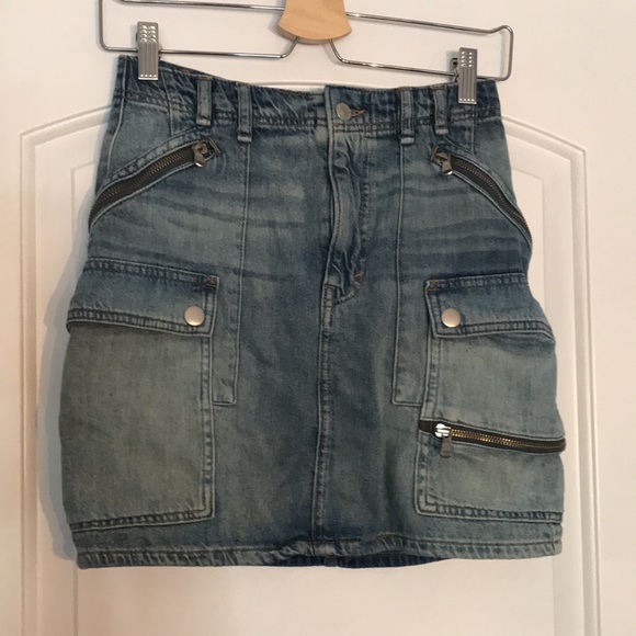FREE PEOPLE JEAN SKIRT COOL POCKET DETAILING - Picture 5 of 8